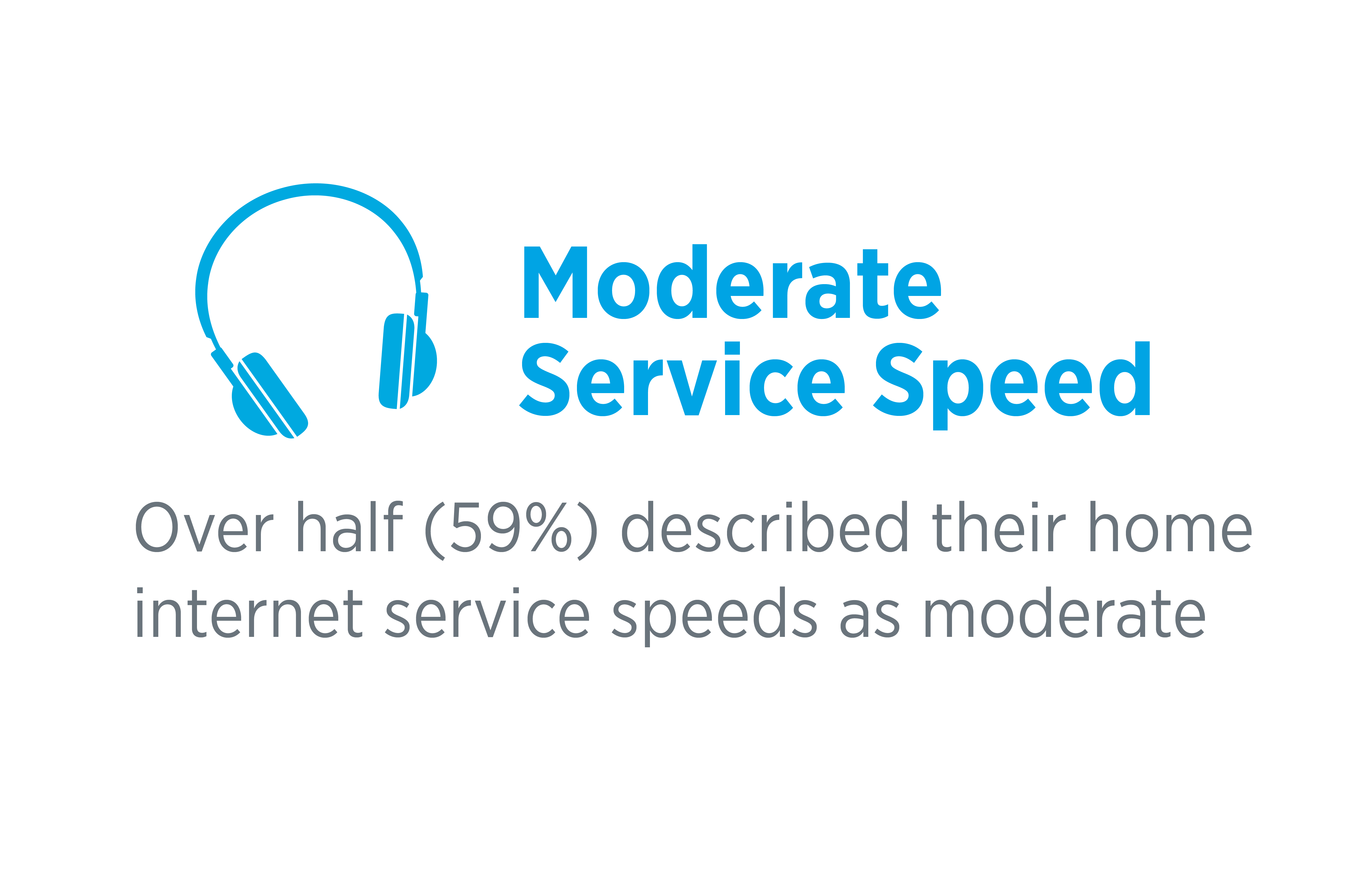 over half (59%) described their internet service speeds as moderate